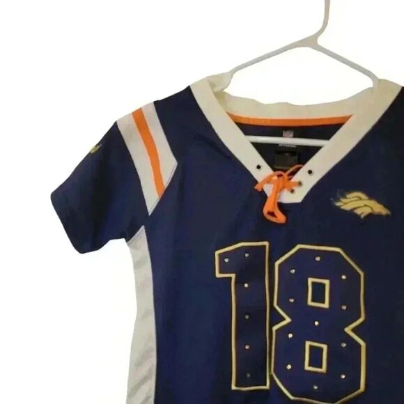 NFL Denver Broncos Eli Manning Women's Navy & Orange Jersey - Picture 3 of 9